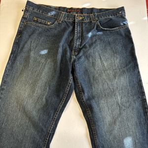Perry Ellis American Blue Denim Faded Jeans Size 38x32
